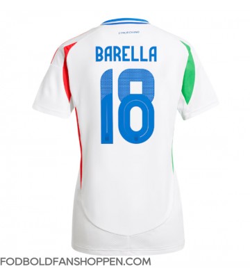 Italien Nicolo Barella #18 Udebanetrøje Dame EM 2024 Kortærmet